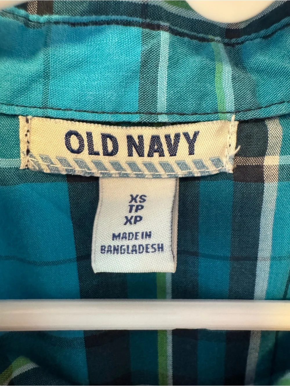 Old Navy Blue Plaid Button-Down Shirt for Kids